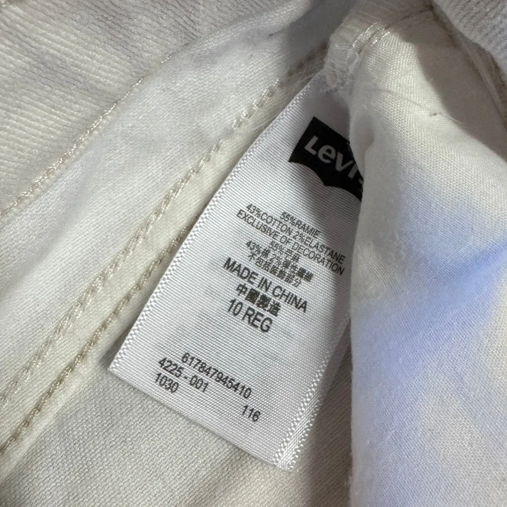 Levis Girls White Distressed Denim Mini Skirt Raw Hem Size 10 Regular